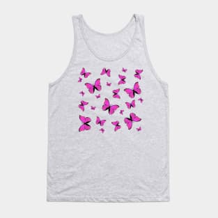 Pink butterflies print Tank Top